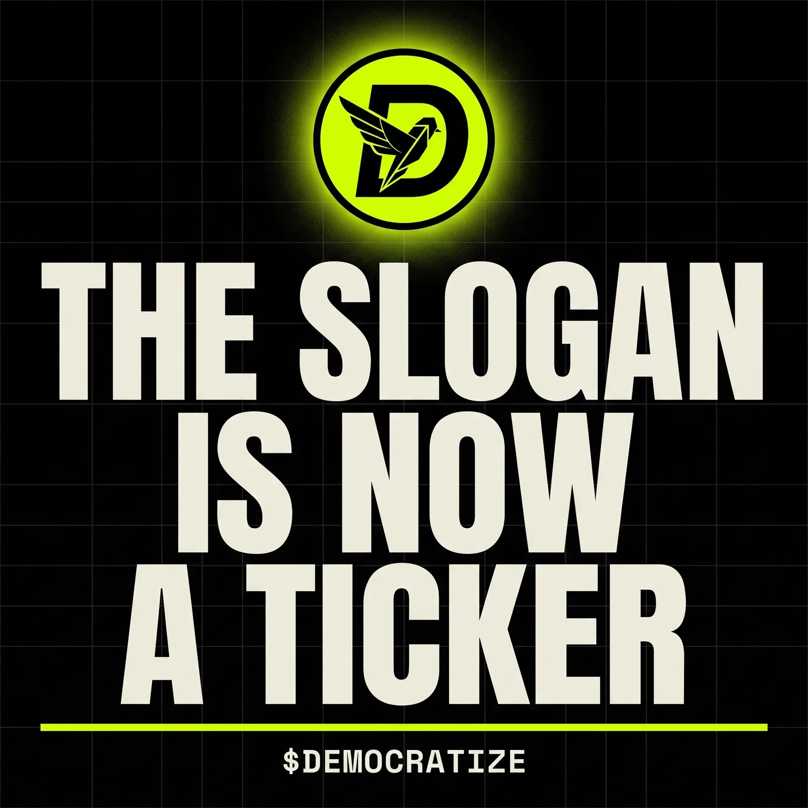 Poster: the slogan is now a ticker
